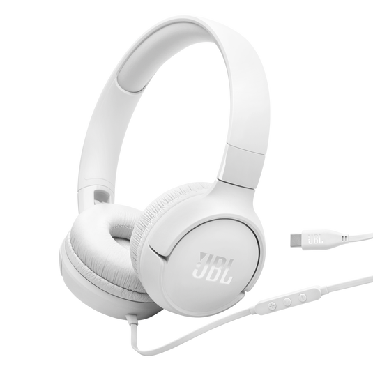 JBL Tune 520C USB-C - White - Hi-Res wired on-ear headphones - Hero image number null